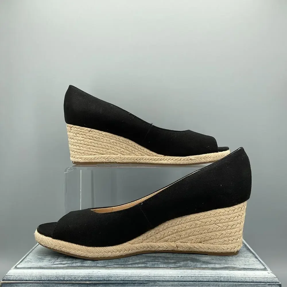 NEW Bandolino Women’s Espadrille Wedge Pumps Black Size 10M - Picture 2 of 10